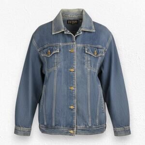 80s Vintage Medium Wash Chaus Sport Classic Denim Trucker Jacket Size Large